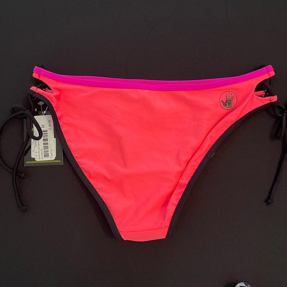 NWTBody Glove Hot Pink Bikini Bottom with Black Accents M - Picture 2 of 8